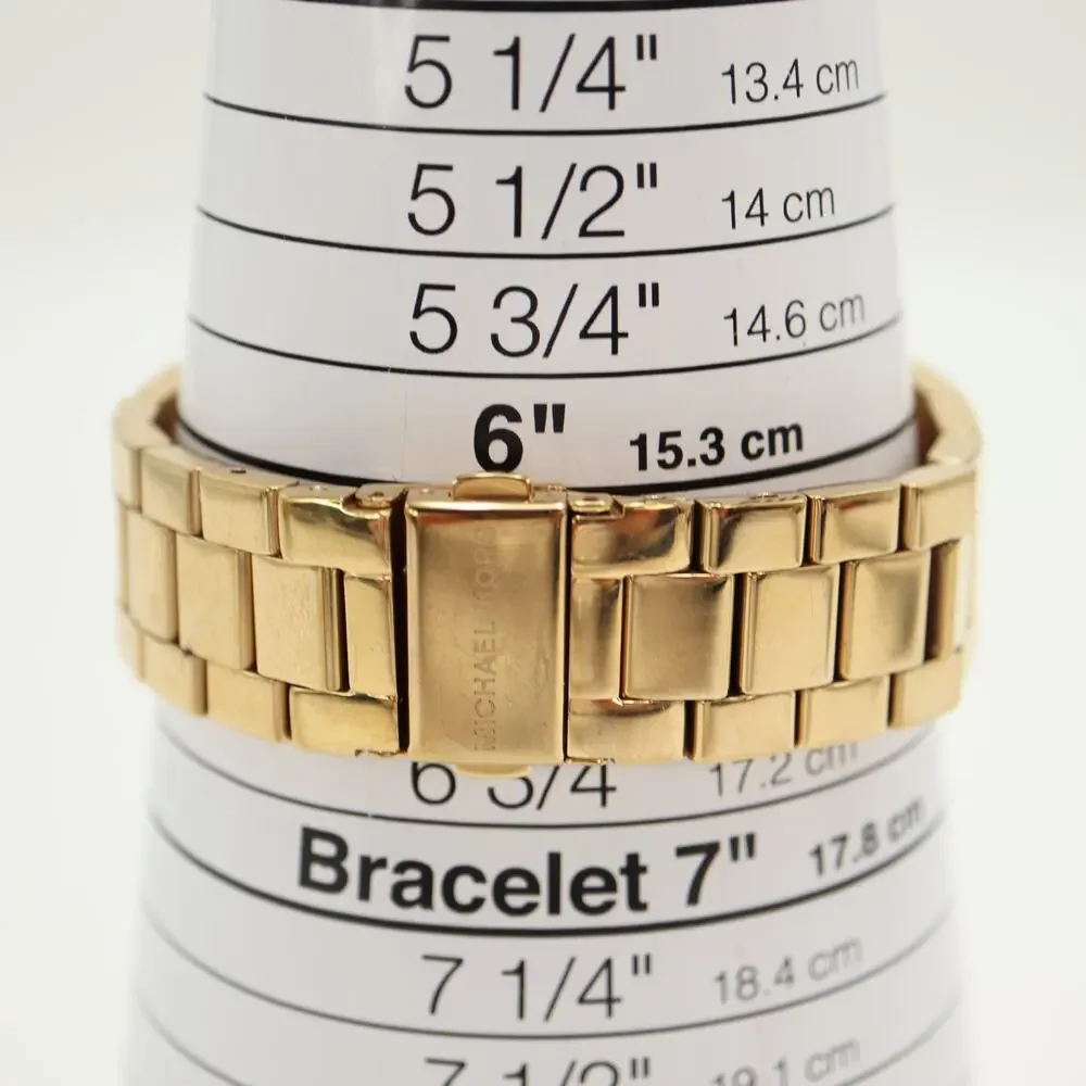 Michael Kors Channing Gold Tone Glitter 36mm Watch Steel MK6623 w New Battery